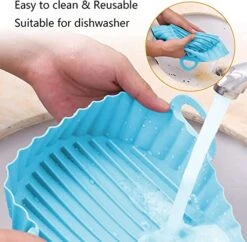 2-Pack Silicone Air Fryer Liners Pot, Air Fryers Liner Reusable Baking Tray Basket Oven Accessories, Replacement For Flammable Parchment Liner Paper, No More Harsh Cleaning Basket 8.5 Inch,Blue&Red 10 2-Pack Silicone Air Fryer Liners Pot, Air Fryers Liner Reusable Baking Tray Basket Oven Accessories, Replacement For Flammable Parchment Liner Paper, No More Harsh Cleaning Basket 8.5 Inch,Blue&Red -KitchenAid Shop 51tsbmaSqOL