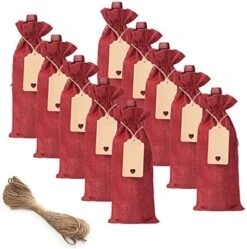 ING Burlap Wine Bags 20 Pcs Wine Bottle Bags Jute Wine Gift Bags With Tags And Ropes Wine Bottle Covers For Christmas Wedding Housewarming Engagement Wine Tasting Party Supplies (Black&Gray, 20) -KitchenAid Shop 51ttXF0YZQL. AC