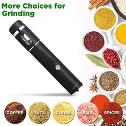 Electric Herb Grinder Rechargeable Heavy Duty Stainless Steel Clear Glass Dispenser Window -KitchenAid Shop 51tuBVPLN0L