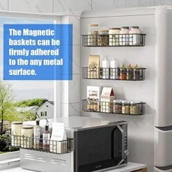 MILIJIA 4 Pack Storage Baskets With Strongly Magnet For Refrigerator, Metal Storage Bins, Spice Rack/Shelf For Kitchen And Pantry 13 MILIJIA 4 Pack Storage Baskets With Strongly Magnet For Refrigerator, Metal Storage Bins, Spice Rack/Shelf For Kitchen And Pantry -KitchenAid Shop 51twTMoskIL