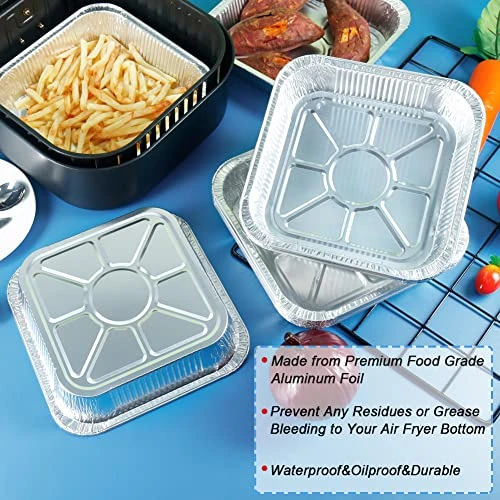 Air Fryer Disposable Aluminum Foil Liner, Air Fryer Parchment Paper Replacement, 8 Inch Square Air Fryer Pan, Compatible With Corsori, Ninja, Cuisinart Air Fryer And More(Set Of 30) 7 Air Fryer Disposable Aluminum Foil Liner, Air Fryer Parchment Paper Replacement, 8 Inch Square Air Fryer Pan, Compatible With Corsori, Ninja, Cuisinart Air Fryer And More(Set Of 30) - Image 5