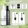 2 PACK Oil And Vinegar Dispenser Set, 𝐅𝐚𝐫𝐦𝐡𝐨𝐮𝐬𝐞 𝐒𝐭𝐲𝐥𝐞 17oz Olive Oil Dispenser Leak Proof Oil Dispenser Bottle For Kitchen With Caddy Holder, Spouts, Caps & Funnel For Easy Refill -KitchenAid Shop 51tzG5bO07L