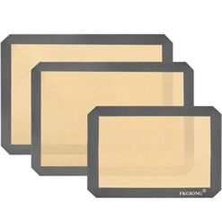 Silicone Baking Mat - Nonstick Large Baking Mat Set Of 3-2 Half Sheets Mats (11 5/8" X 16 1/2") + 1 Quarter Sheets - Extra Thick Reusable Bakeware Mats For Cookies, Pastry, Bread, Bun, Fondant