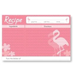Pink Flamingo Design Set Double Sided Family 4x6 Recipe Cards, Set Of 50 -KitchenAid Shop 51uIRwGlU7L
