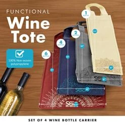 - Reusable Wine Bottle Tote Bags, Wine Bags For Wine Bottles Gifts, Wine Bags With Handles, Wine Bottle Carrier, Wine Bags For 1-6 Bottles, Set Of 4, Ornate 14 - Reusable Wine Bottle Tote Bags, Wine Bags For Wine Bottles Gifts, Wine Bags With Handles, Wine Bottle Carrier, Wine Bags For 1-6 Bottles, Set Of 4, Ornate -KitchenAid Shop 51uKZ8SuI0L