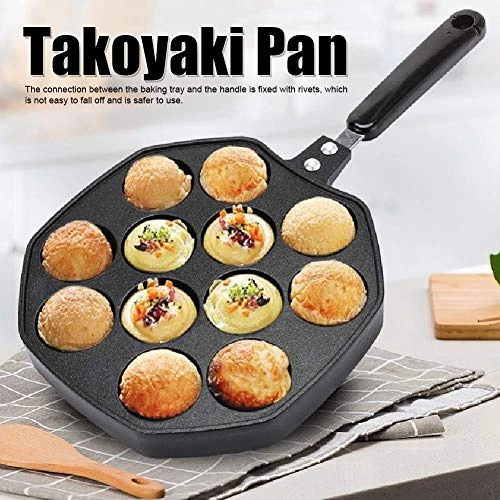 12 Holes Takoyaki Maker, Mini Pancakes Maker Japanese Taiyaki Pan Nonstick Egg Mcmuffin Maker Cast Iron Pan Cooking Tools With Handle For Octopus Ball Egg Puffs Mold Baking 6 12 Holes Takoyaki Maker, Mini Pancakes Maker Japanese Taiyaki Pan Nonstick Egg Mcmuffin Maker Cast Iron Pan Cooking Tools With Handle For Octopus Ball Egg Puffs Mold Baking - Image 4