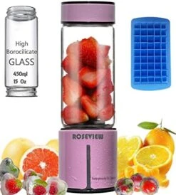 Portable Smoothie Blender ROSEVIEW Glass Cordless Mini Shakes Cup Blend For Smoothies USB Rechargeable Battery Juicer 2 Speed Handheld Personal Travel Mixer (Rose Red) 16 Portable Smoothie Blender ROSEVIEW Glass Cordless Mini Shakes Cup Blend For Smoothies USB Rechargeable Battery Juicer 2 Speed Handheld Personal Travel Mixer (Rose Red) -KitchenAid Shop 51uLKdHkTlL. AC