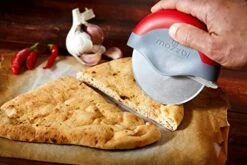 Premium Pizza Cutter Wheel By Mozzbi, Pizza Slicer Cutter - Super Sharp - Stainless Steel With Protective Sliding Blade Guard, Locking Blade Cover For Safety -KitchenAid Shop 51uT5NZlu3L