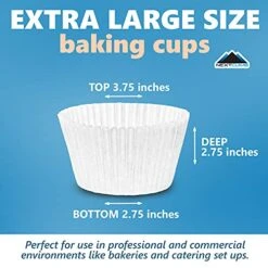 Upcake Liners For Baking - JUMBO Muffin Liners - Extra LARGE Size Giant Baking Cups - THICK White Parchment Natural Wax Paper Baking Cups - Top Bulk Greaseproof Cupcake Wrappers Pan Liners -KitchenAid Shop 51uTwZwk3WL