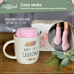 Andma Gifts From Grandkids - Best Grandma Ever Coffee Mug And Socks, Great Gift From Grandson Granddaughter, Grandchildren, Greatest Grandparents Birthday, Christmas, Mothers Day -KitchenAid Shop 51ucKZZ4FsL