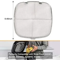 BYKITCHEN Stainless Steel Splatter Shield For Ninja Foodi AG301, Air Fryer Accessories For Ninja Foodi 5-in-1 Indoor Grill, Replacement Parts For Ninja Foodi AG300, AG300C,AG301C, AG302, AG400