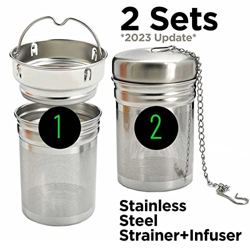 18oz Bamboo Mug Tumbler With Lid And 2 Pack Tea Filters For Loose Leaf Tea – Stainless Steel Insulated Tea Infuser Bottle With Strainer – Tea Gift Set For Tea Lovers Men Women 5 18oz Bamboo Mug Tumbler With Lid And 2 Pack Tea Filters For Loose Leaf Tea – Stainless Steel Insulated Tea Infuser Bottle With Strainer – Tea Gift Set For Tea Lovers Men Women - Image 3