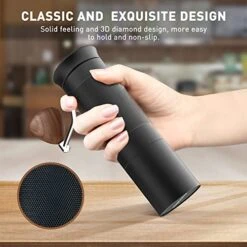Manual Coffee Bean Grinder: Coffee Hand Grinder 25g Capacity With Stainless Steel Conical Burr Coffee Grinders, Finely Setting Adjustable Grinder Perfect For Pour Over, Espresso, Black -KitchenAid Shop 51ugu5R3SFL