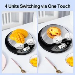 Food Scale Digital 304 Stainless Steel Kitchen Scale For Food Ounces And Grams For Food Weight Loss, LCD Display For Cooking Or Baking, Black (Without Battery) -KitchenAid Shop 51ukHSZtaaL