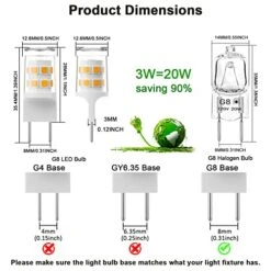 G8 LED Bulb, 20W Microwave Light Bulbs Under Hood Replacement For GE Samsung Microwave Oven, Replaces WB25X10019, 120V Warm White 3000K, 2Pack