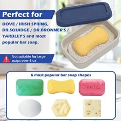 Travel Soap Container, Leak Proof Soap Travel Case With Lid, Shatterproof And Slip Resistant Silicone Soap Holder With Draining Layer, Portable Bar Soap Container For Bathroom, Traveling -KitchenAid Shop 51uuqhp33RL
