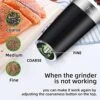 Gravity Electric Salt Ginder Pepper Grinder, Automatic Pepper And Salt Mill Grinder Battery-Operated With Adjustable Coarseness, LED Light, One Hand Operated