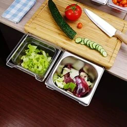 Extensible Bamboo Cutting Board Set With 4 Containers For Kitchen With Juice Groove, Eco-friendly Chopping And Serving Board For Meats Bread Fruits - M 15.7" X 10.2" -KitchenAid Shop 51uxG1JvU2L