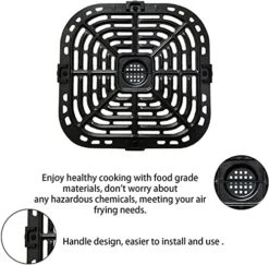 Air Fryer Crisper Plate For Instants Vortex Plus Gourmia GAF680/685 6QT Air Fryers, Premium Nonstick Air Fryer Grill Pan Tray Grate Grid Insert For Instants 5.7QT/6QT Air Fryer, Dishwasher Safe -KitchenAid Shop 51uxiiI9ScL