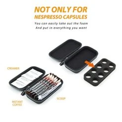 Protective Carrying Case For Nespresso & Compatible Capsules Portable Espresso Maker Coffee Pod Holder PU Material Hard Shell Portable Grey(2 Pack, 4 Pods,8 Pods) -KitchenAid Shop 51uydPyQ5vL