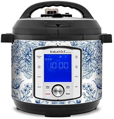 Wrap For Instant Pot Accessories 8 Quart Duo Nova 8 Quart Cover Sticker | Wraps Fit InstaPot Duo Nova 8 Quart ONLY | Sunflower Plant Blue Line Art 5 Wrap For Instant Pot Accessories 8 Quart Duo Nova 8 Quart Cover Sticker | Wraps Fit InstaPot Duo Nova 8 Quart ONLY | Sunflower Plant Blue Line Art - Image 3