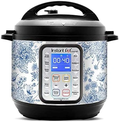 Wrap For Instant Pot Accessories 8 Quart Duo Nova 8 Quart Cover Sticker | Wraps Fit InstaPot Duo Nova 8 Quart ONLY | Sunflower Plant Blue Line Art 8 Wrap For Instant Pot Accessories 8 Quart Duo Nova 8 Quart Cover Sticker | Wraps Fit InstaPot Duo Nova 8 Quart ONLY | Sunflower Plant Blue Line Art - Image 6
