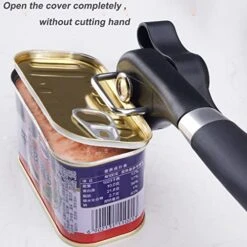 2022 New Premium Manual Can Opener, Handheld Smooth Edge Straight Handle Light Weight Hanging Portable Healthy Essential Kitchen Tool, Black, 8x2.4x1.6 Inches -KitchenAid Shop 51v95DIr8FL