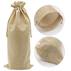10pcs Jute Wine Bags 1.5L, 16 X 6.7 Inches Hessian Wine Bottle Gift Bags With Drawstring (Brown) 13 10pcs Jute Wine Bags 1.5L, 16 X 6.7 Inches Hessian Wine Bottle Gift Bags With Drawstring (Brown) -KitchenAid Shop 51vHPTyaVML