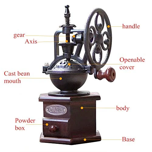 Manual Coffee Grinder, Grain Grinder With Cleaning Brush,Cast Iron Hand Crank, Ceramic Core, Adjustable Grinder,Make Fresh Coffee For Coffee Enthusiasts 9 Manual Coffee Grinder, Grain Grinder With Cleaning Brush,Cast Iron Hand Crank, Ceramic Core, Adjustable Grinder,Make Fresh Coffee For Coffee Enthusiasts - Image 7