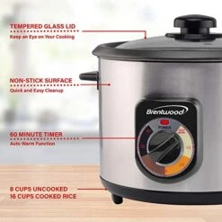 RENTWOOD Crunchy Persian Rice Cooker, Stainless Steel (8-Cup Uncooked/16-Cup Cooke), Silver (TS-1216S) -KitchenAid Shop 51vR4xVwaUL