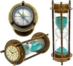 Marine Antique Brass Compass Hourglass Nautical Maritime Sand Timer & Desk Clock 13 Marine Antique Brass Compass Hourglass Nautical Maritime Sand Timer & Desk Clock -KitchenAid Shop 51vZtdipCSL. AC