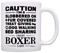 Dog Lover Gifts For Women Crazy Boxer Lady Dog Mom Owner Gift Coffee Mug Tea Cup White