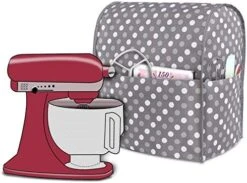 Uxja Dust Cover Compatible With 6-8 Quart Stand Mixer, Cloth Cover With Pockets For Stand Mixer And Extra Accessories (Compatible With 6-8 Quart Stand Mixer), Gray Dots -KitchenAid Shop 51vkDNSdW3L. AC