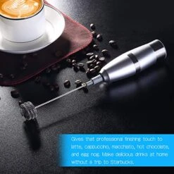 Handheld Milk Frother, MODADA Coffee Frother Battery Operated Foam Maker With 2 Stainless Steel Different Size Whisks For Coffee Tea Cappuccino Latte Hot Chocolate Kitchen -KitchenAid Shop 51vr8akLrmL