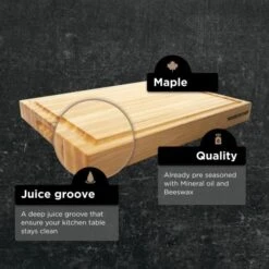 Large Wood Cutting Board From North American Maple - 20x16x1.5 Inches - A Reversible Butcher Block That Comes With Juice Groove For Cutting Meat And Juicy Veggies Easily - Large Chopping Board - Maple 16 Large Wood Cutting Board From North American Maple - 20x16x1.5 Inches - A Reversible Butcher Block That Comes With Juice Groove For Cutting Meat And Juicy Veggies Easily - Large Chopping Board - Maple -KitchenAid Shop 51vrqOO7mjL