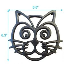 T Trivet - Black Cast Iron - For Kitchen & Dining Table - More Than One Makes A Set For Counter, Wall Art Or Decoration Accessory - Housewarming & Cat Lover Gifts - 6.6 By 6.3 In -KitchenAid Shop 51vsg1XxARL