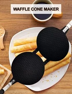 6.7 Inches Double Side Waffle Maker Egg Waffle Maker Cake Maker Ice Cream Cone Maker Nonstick Egg Roll Pan For Home Kitchen Restaurant And Others -KitchenAid Shop 51vyAyQX4EL