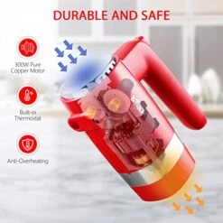 Ear Hand Mixer Electric, 5-Speed 300W Electric Hand Mixer With Turbo And 4 Stainless Steel Accessories For Easy Whipping, Mixing Cookies, Brownies, Cakes, And Dough Batters -KitchenAid Shop 51vycBymarL