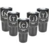 Groomsman 30 Ounce Tumbler In Sets Of 4 To 15 Made Of Stainless Steel Custom Engraved With A Clear Lid Including Choices Of Color, Design, Straw, Thank You Message And Spill Proof Slide Lid