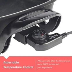 Aynel 12 X 12 Inch Nonstick Ceramic Electric Skillet With Glass Lid, Aluminum Body, 1400-Watts, Adjustable Temperature Controller Goes Up To 460 Degrees For Fry, Bake, Steam Or Simmer, Easy To Clean -KitchenAid Shop 51wCz0Aq7ML