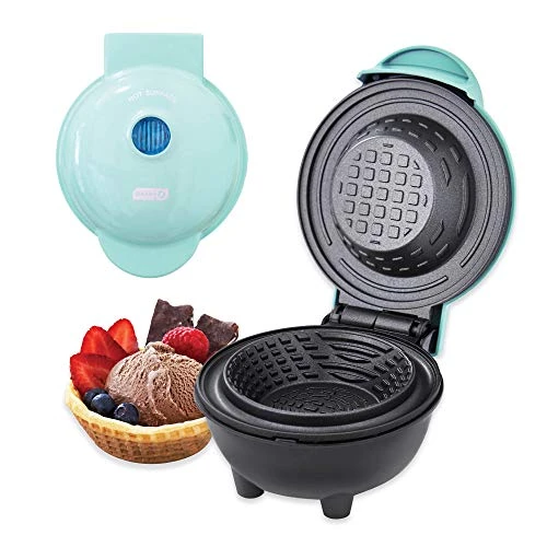 Dash Mini Waffle Bowl Maker For Breakfast, Burrito Bowls, Ice Cream And Other Sweet Deserts, Recipe Guide Included - Aqua 3 Dash Mini Waffle Bowl Maker For Breakfast, Burrito Bowls, Ice Cream And Other Sweet Deserts, Recipe Guide Included - Aqua