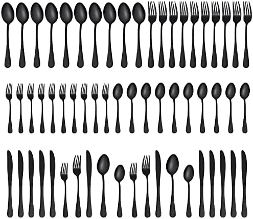 20 Piece Black Silverware Set Service For 4, Stainless Steel Flatware Utensils Set, Black Cutlery Set Knives Spoons And Forks Set, Mirror Polished, Dishwasher Safe 11 20 Piece Black Silverware Set Service For 4, Stainless Steel Flatware Utensils Set, Black Cutlery Set Knives Spoons And Forks Set, Mirror Polished, Dishwasher Safe - Image 9