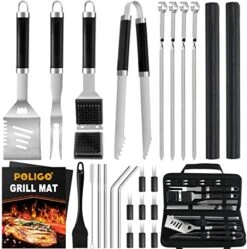 26PCS Camping Grill Utensils Set For Outdoor Grill Set Stainless Steel Grill Accessories In Case - Premium BBQ Tools Grilling Tools Set Ideal Birthday Father's Day Grilling Gifts For Men Dad -KitchenAid Shop 51wLFQ QiPL. AC