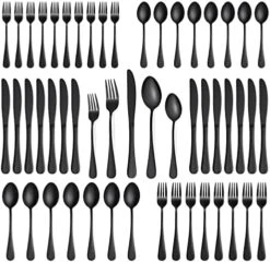 20 Piece Black Silverware Set Service For 4, Stainless Steel Flatware Utensils Set, Black Cutlery Set Knives Spoons And Forks Set, Mirror Polished, Dishwasher Safe 16 20 Piece Black Silverware Set Service For 4, Stainless Steel Flatware Utensils Set, Black Cutlery Set Knives Spoons And Forks Set, Mirror Polished, Dishwasher Safe -KitchenAid Shop 51wLjUuBm L. AC