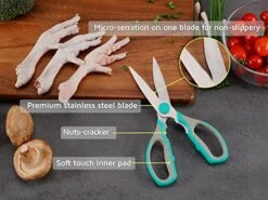 Kitchen Scissors, Stainless Steel Multi-Purpose Cooking Shears Heavy Duty For Meat Chicken Poultry Fish Vegetable Cutting, Dishwasher Safe -KitchenAid Shop 51wO8azpzBL