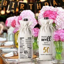 50th Birthday Gift For Women Men, Birthday Wine Bag Gift, 50 Years Old Birthday Party Decor Gift -KitchenAid Shop 51wWGKJ0hTL