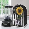 Poceacles American Flag Panda Sunflower Print Blender Dust Cover, Home Decor Quilted Blender Dust Cover Kitchen Small Appliance Dust Cover For Stand Mixer, Coffee Maker And Blender