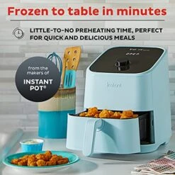 Instant Pot Vortex 4-in-1, 2-quart Mini Air Fryer Oven Combo With Customizable Smart Cooking Programs, Nonstick And Dishwasher-Safe Basket, Includes Free App With Over 1900 Recipes, Aqua
