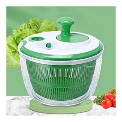 HEIMP Dryer 5L Salad Spinner Free-Manual Lettuce Dryer And Vegetable Washer Draining With Quick Dry, With Ease, Including Clear Plastic Bowl And Colander Basket Kitchen Slicer