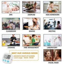 2 Pack Digital Kitchen Timer For Cooking Big Digits Loud Alarm Magnetic Backing Stand Cooking Timers For Baking White -KitchenAid Shop 51woqKkxpSL